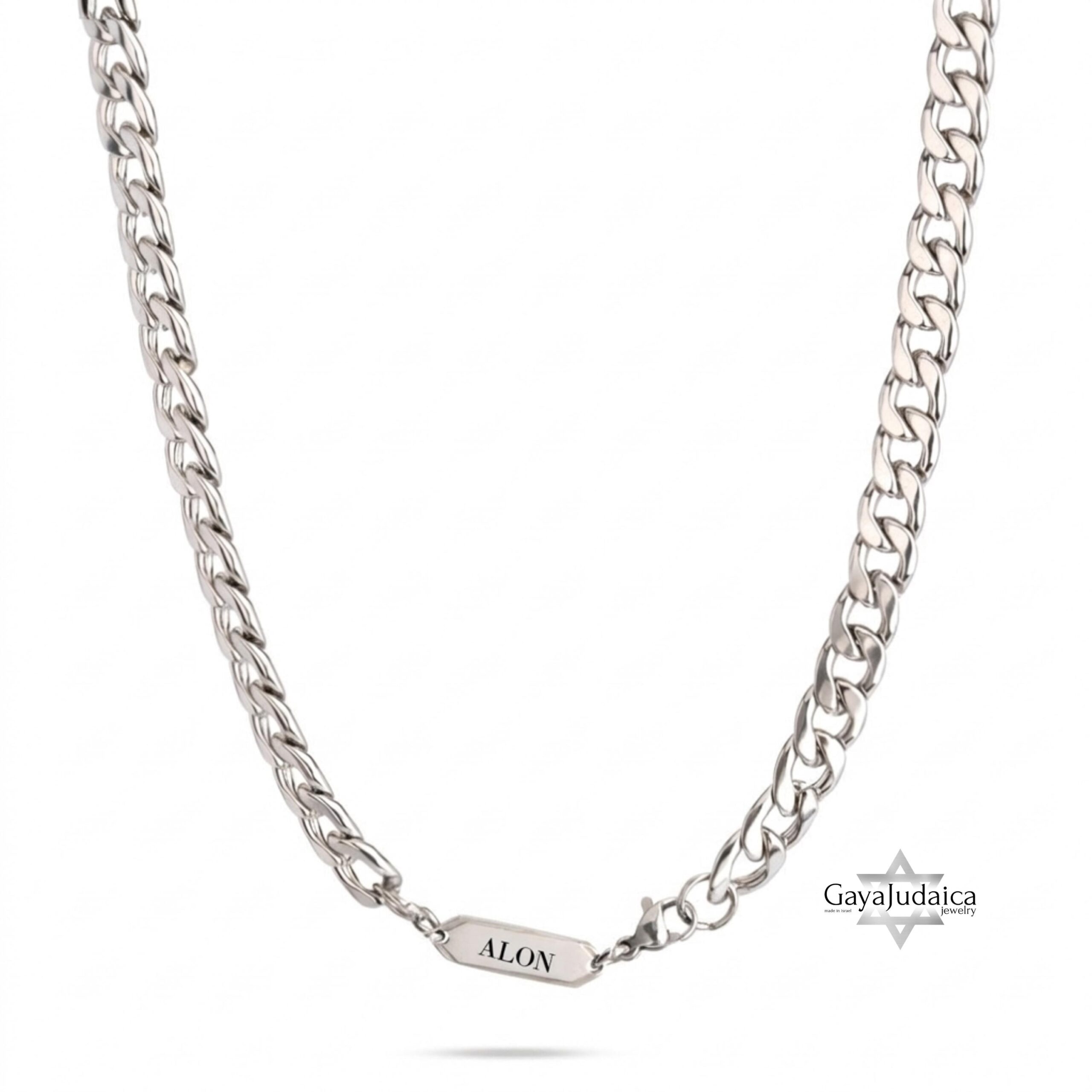 Personalized Stainless Steel Cuban Chain Necklace — Custom Engraved Tag Jewelry Personalized Stainless Steel Cuban Chain Necklace — Custom Engraved Tag Jewelry