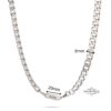 Personalized Stainless Steel Cuban Chain Necklace with Engraved Tag — alternate angle, handmade in Israel