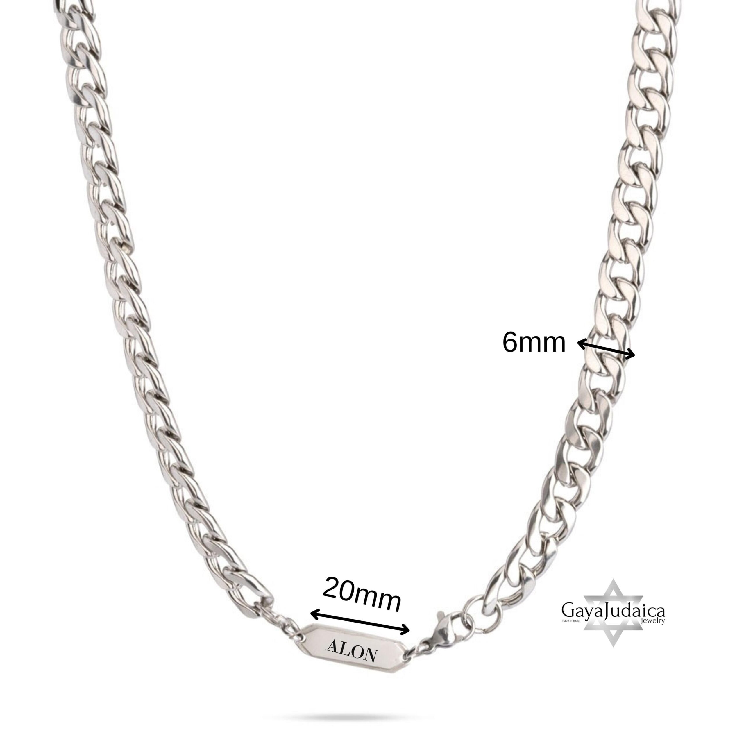 Personalized Stainless Steel Cuban Chain Necklace — Custom Engraved Tag Jewelry Personalized Stainless Steel Cuban Chain Necklace — Custom Engraved Tag Jewelry