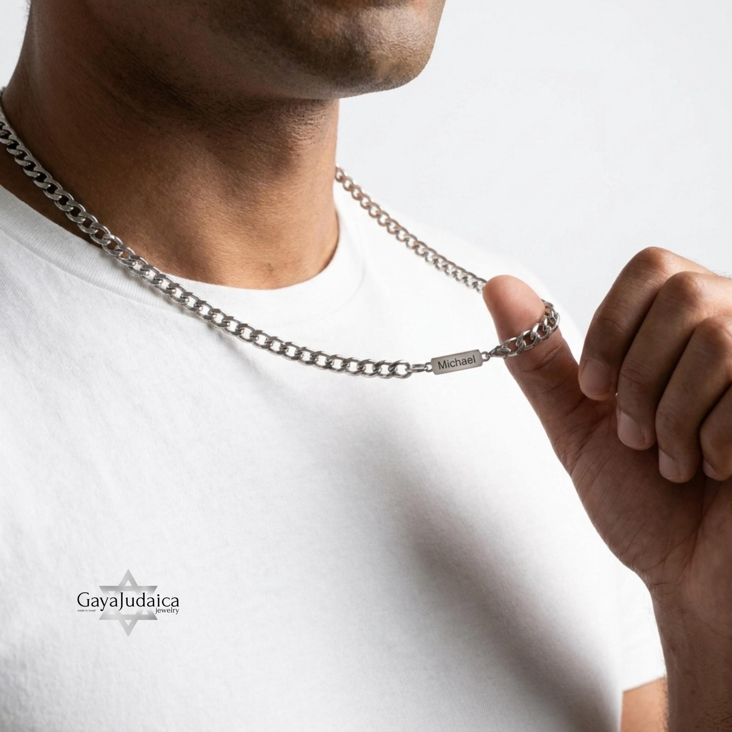 Personalized Stainless Steel Cuban Chain Necklace — Custom Engraved Tag Jewelry Personalized Stainless Steel Cuban Chain Necklace — Custom Engraved Tag Jewelry