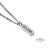 Personalized Stainless Steel Bar Necklace Engraved Name Pendant — alternate angle, handmade in Israel