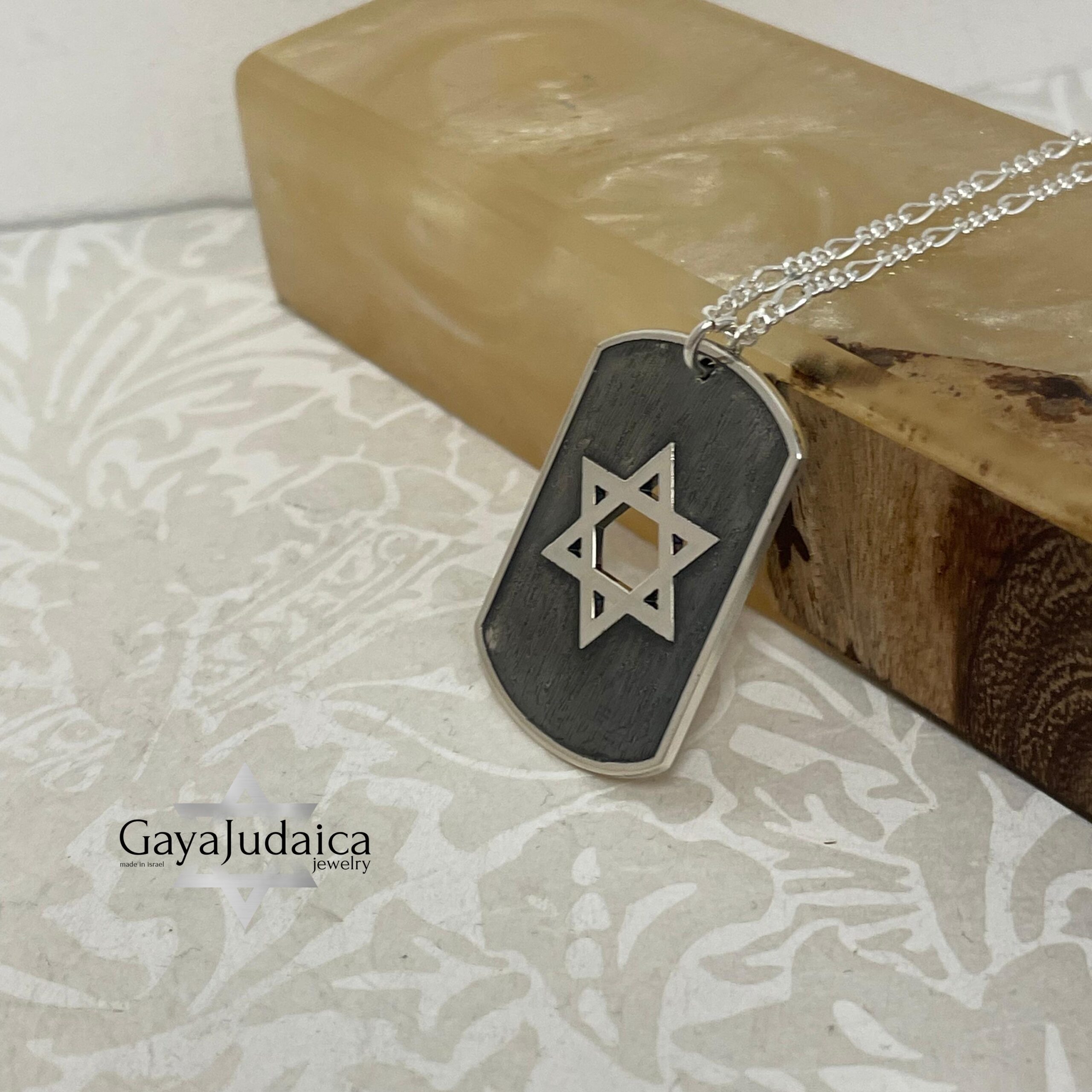Personalized Sterling Silver Star of David Necklace — Hebrew Name Engraved Personalized Sterling Silver Star of David Necklace — Hebrew Name Engraved