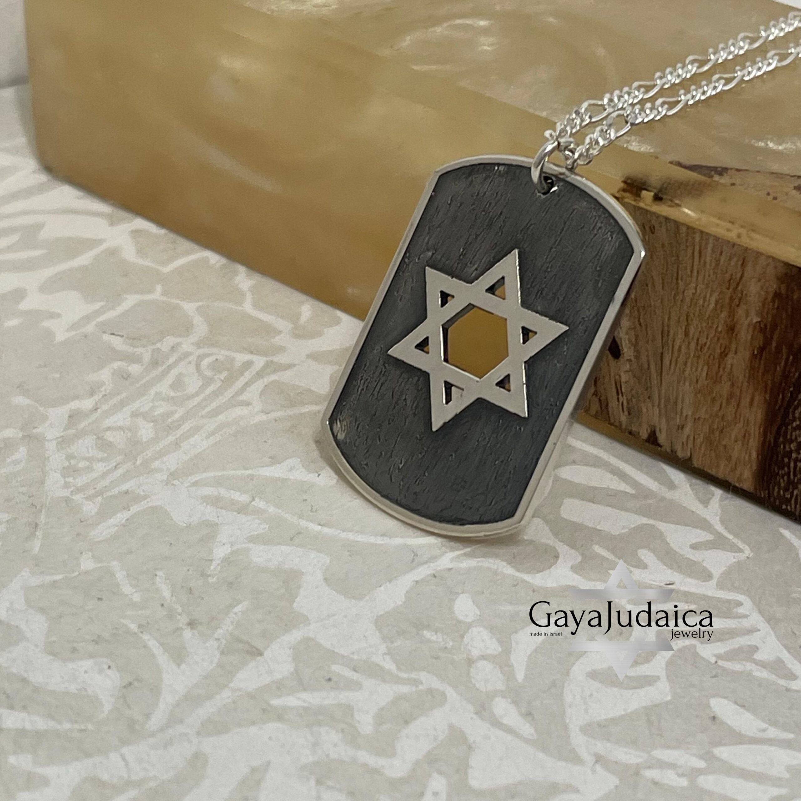 Personalized Sterling Silver Star of David Necklace — Hebrew Name Engraved Personalized Sterling Silver Star of David Necklace — Hebrew Name Engraved