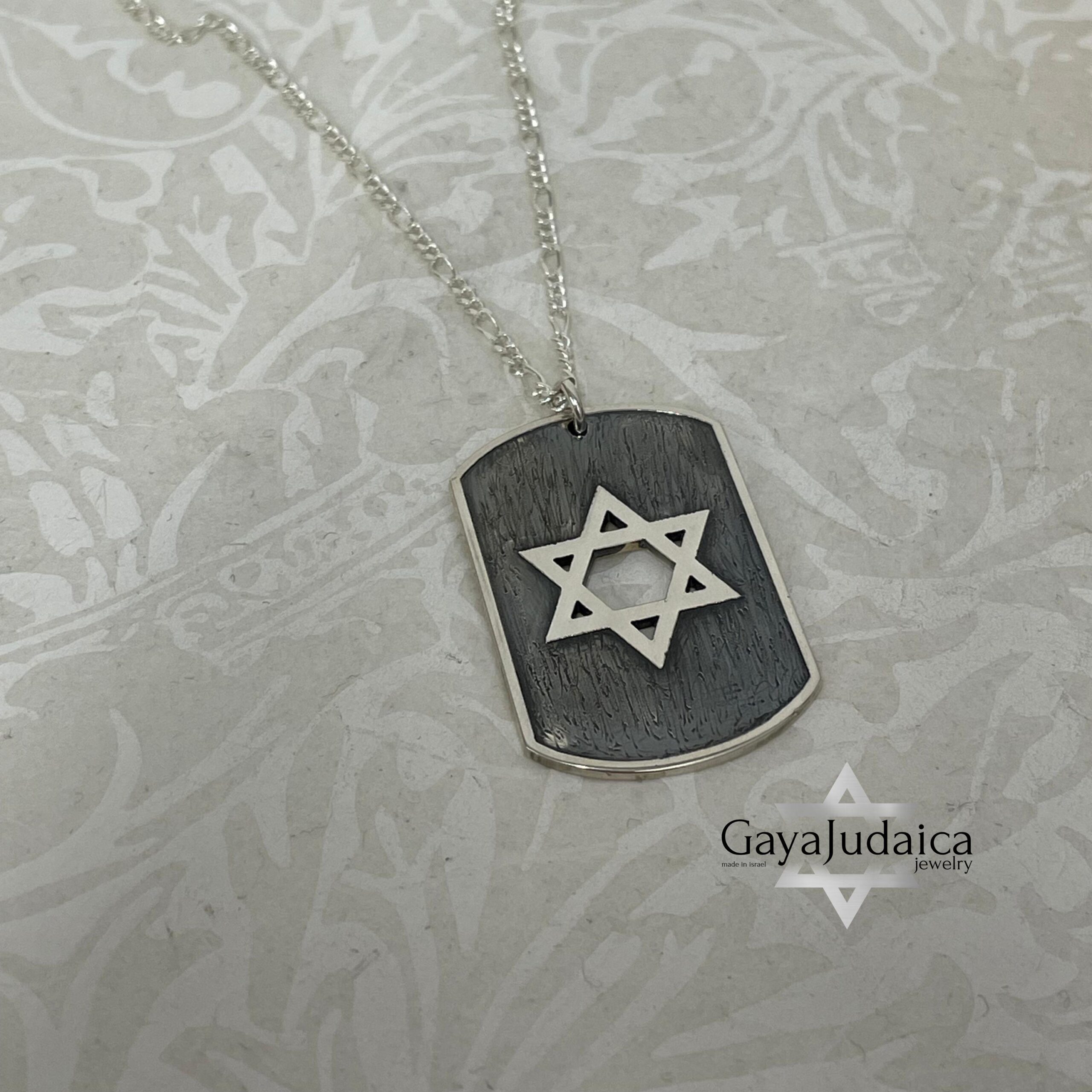 Personalized Sterling Silver Star of David Necklace — Hebrew Name Engraved Personalized Sterling Silver Star of David Necklace — Hebrew Name Engraved