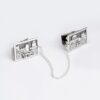 Personalized Sterling Silver Tallit Clips — alternate angle, handmade in Israel