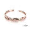 Personalized Roman Numeral Cuff Bracelet Sterling Silver — alternate angle, handmade in Israel
