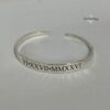 Personalized Roman Numeral Cuff Bracelet Sterling Silver — additional view, handmade in Israel