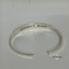 Personalized Roman Numeral Cuff Bracelet Sterling Silver — top-down view, handmade in Israel