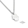 Shema Israel Hamsa Pendant Stainless Steel — detail view, handmade in Israel
