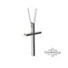 Cross Pendant Necklace Stainless Steel Engraved — detail view, handmade in Israel