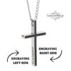 Cross Pendant Necklace Stainless Steel Engraved — styled lifestyle, handmade in Israel