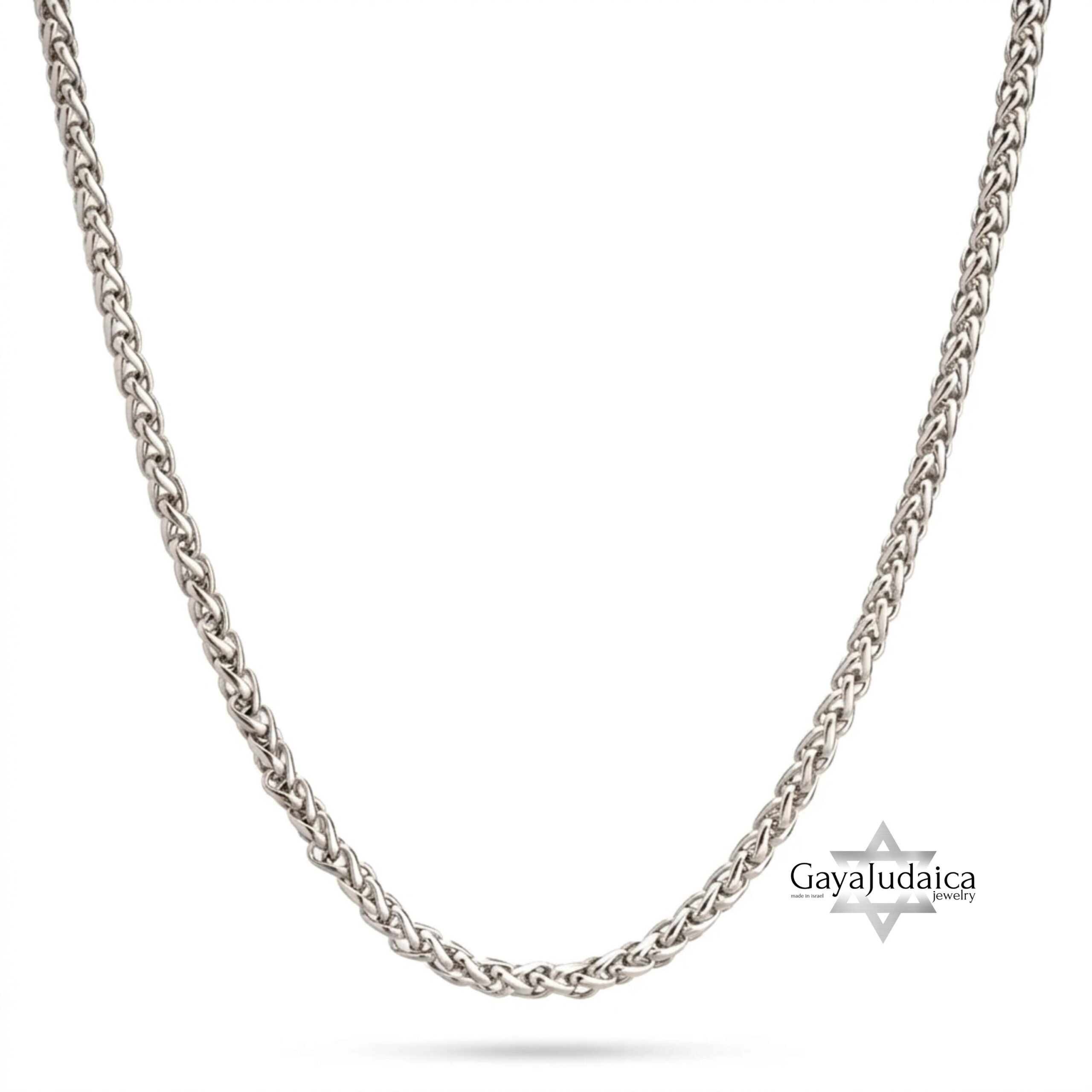 Stainless Steel Rope Chain — Men's Jewish Necklace, 24 Inch, Israeli Jewelry Stainless Steel Rope Chain — Men's Jewish Necklace, 24 Inch, Israeli Jewelry