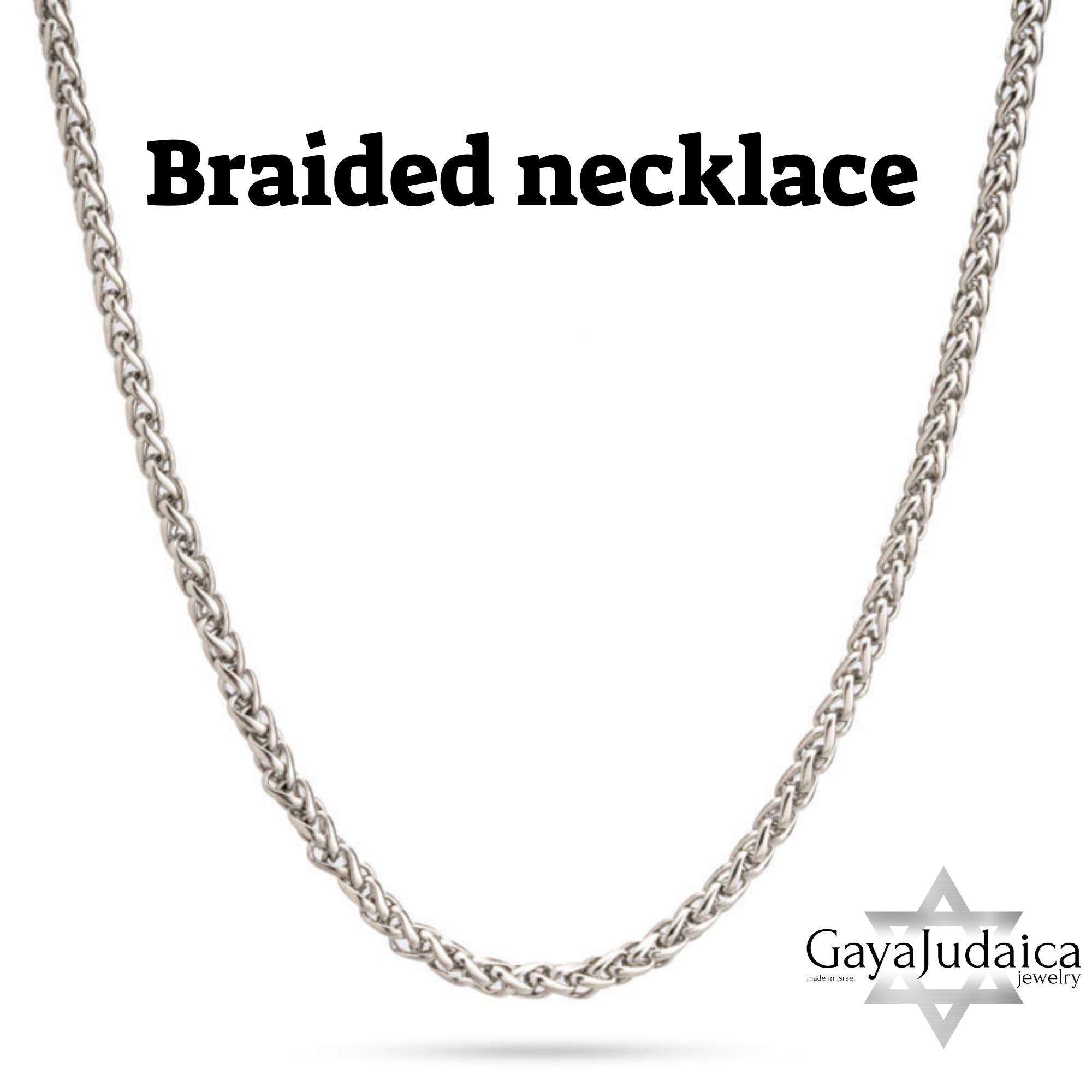 Stainless Steel Rope Chain — Men's Jewish Necklace, 24 Inch, Israeli Jewelry Stainless Steel Rope Chain — Men's Jewish Necklace, 24 Inch, Israeli Jewelry