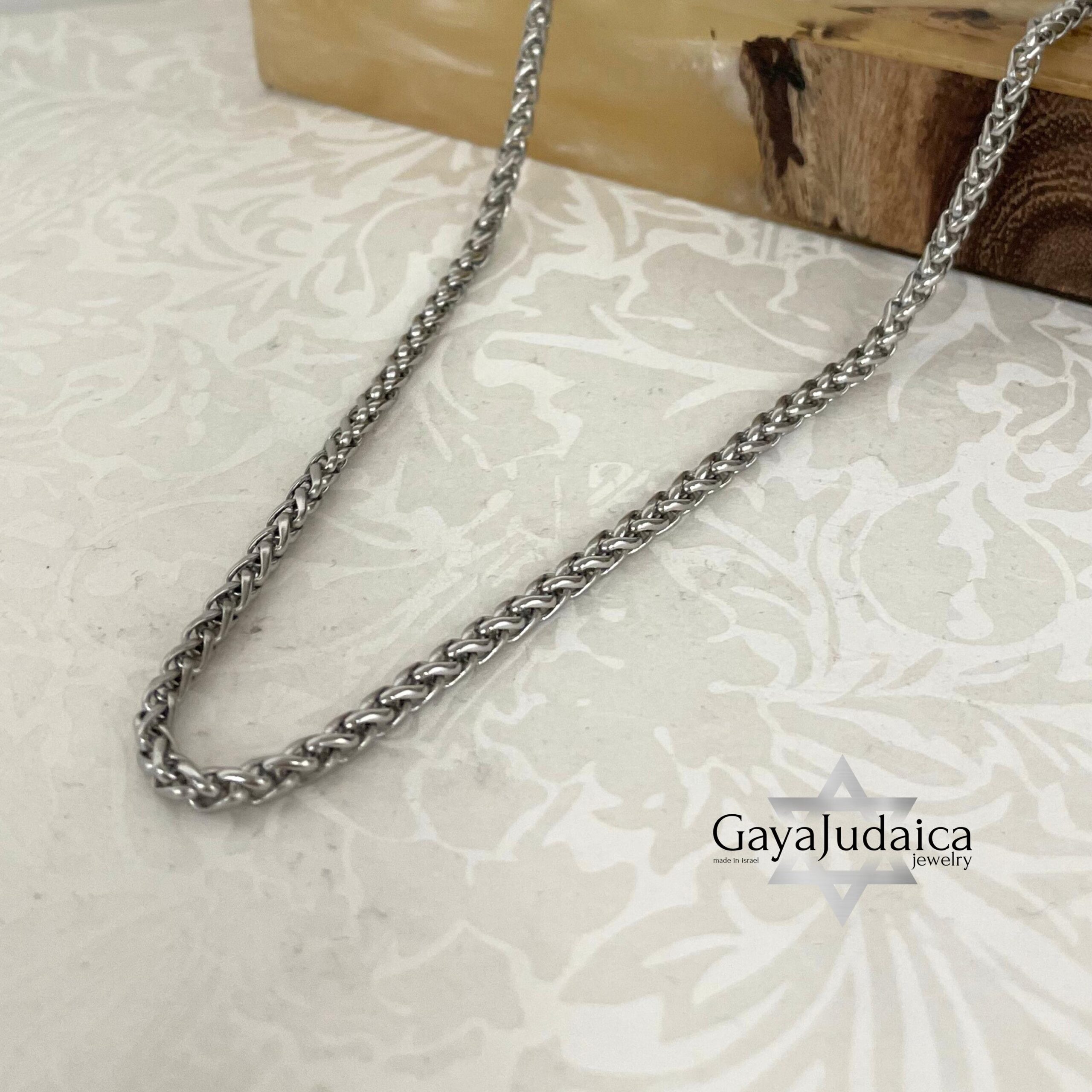 Stainless Steel Rope Chain — Men's Jewish Necklace, 24 Inch, Israeli Jewelry Stainless Steel Rope Chain — Men's Jewish Necklace, 24 Inch, Israeli Jewelry