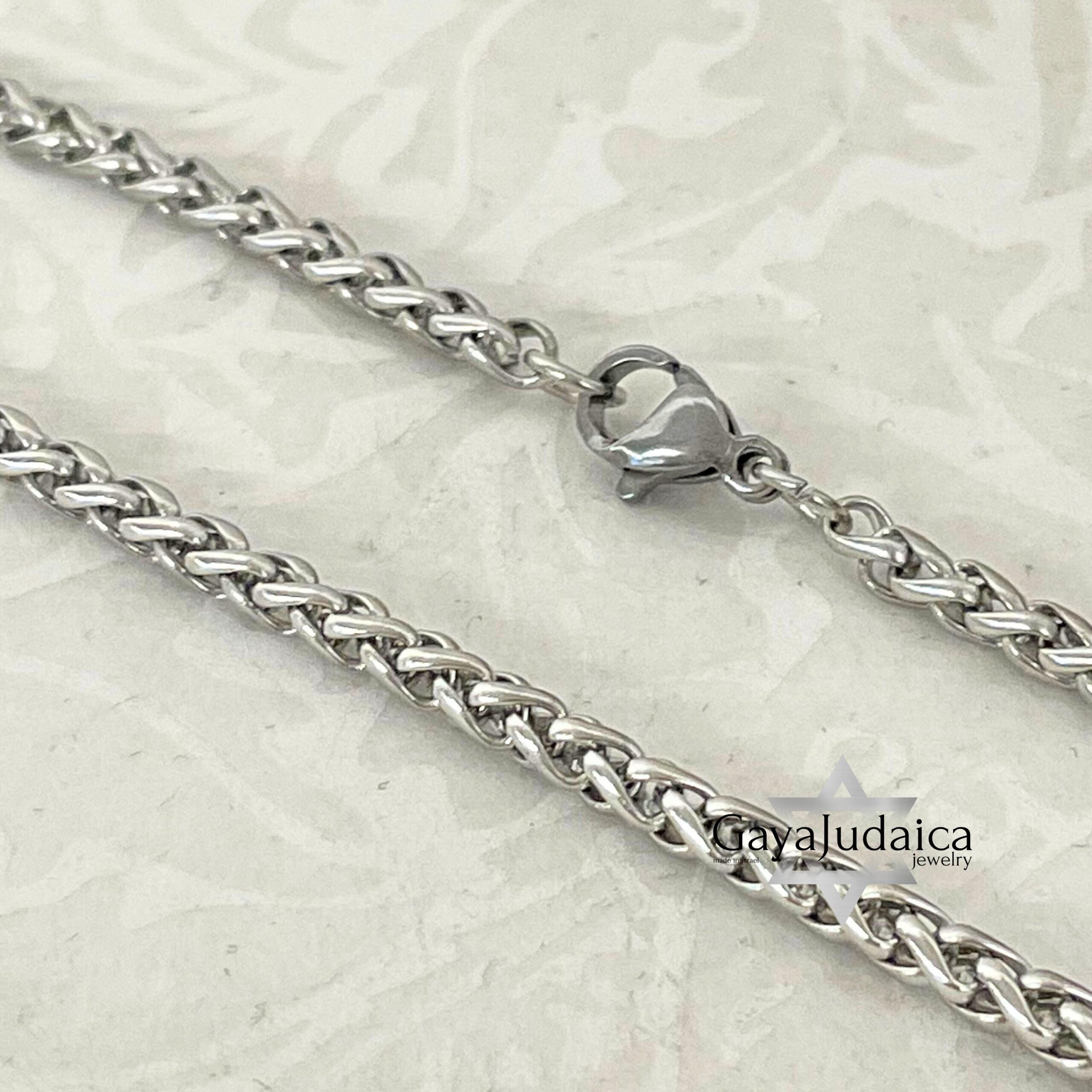 Stainless Steel Rope Chain — Men's Jewish Necklace, 24 Inch, Israeli Jewelry Stainless Steel Rope Chain — Men's Jewish Necklace, 24 Inch, Israeli Jewelry