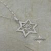 Star of David Am Yisrael Chai Necklace — alternate angle, handmade in Israel
