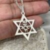 Star of David Am Yisrael Chai Necklace — additional angle, handmade in Israel