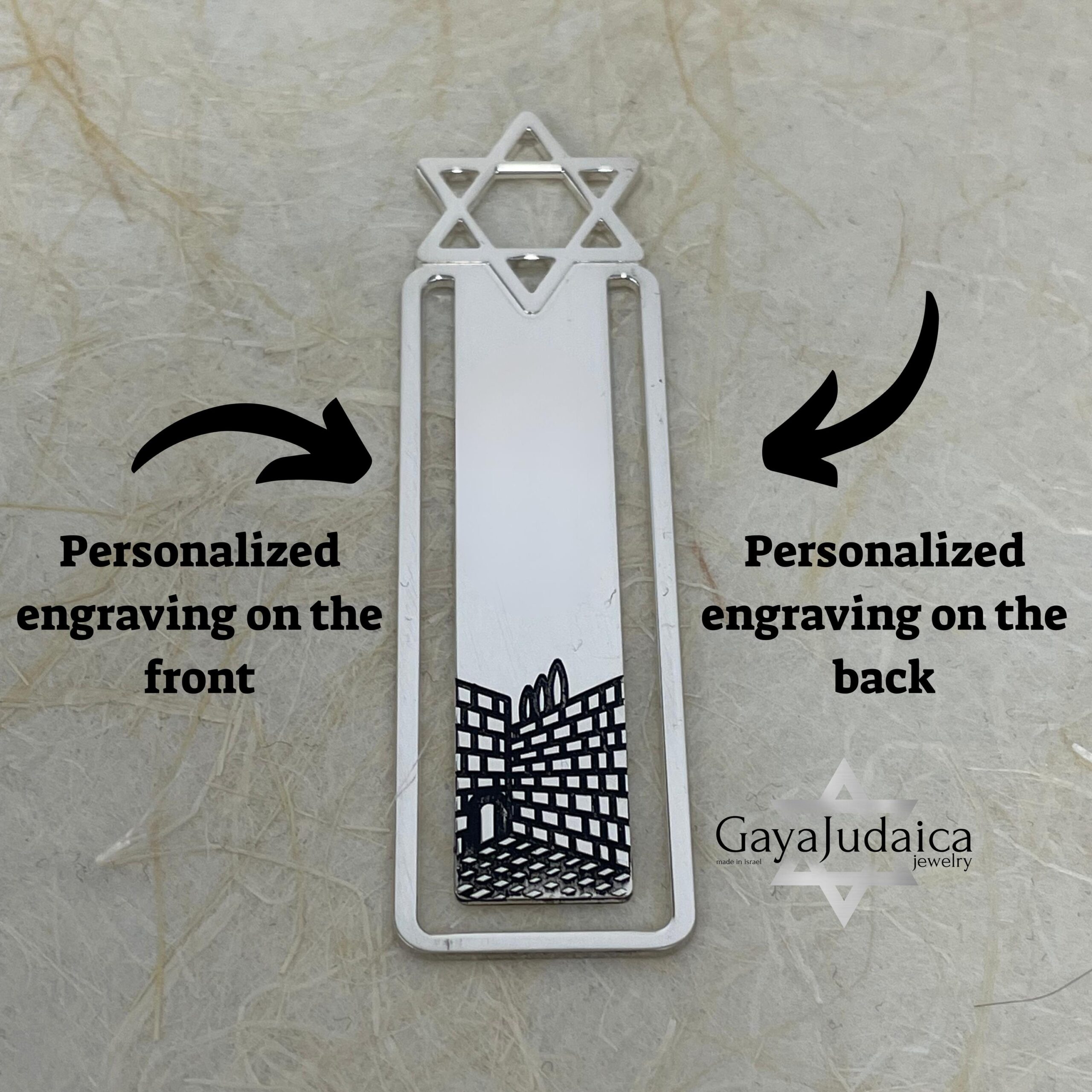Sterling Silver Star of David Bookmark — Kotel Design, Jewish Gift Sterling Silver Star of David Bookmark — Kotel Design, Jewish Gift