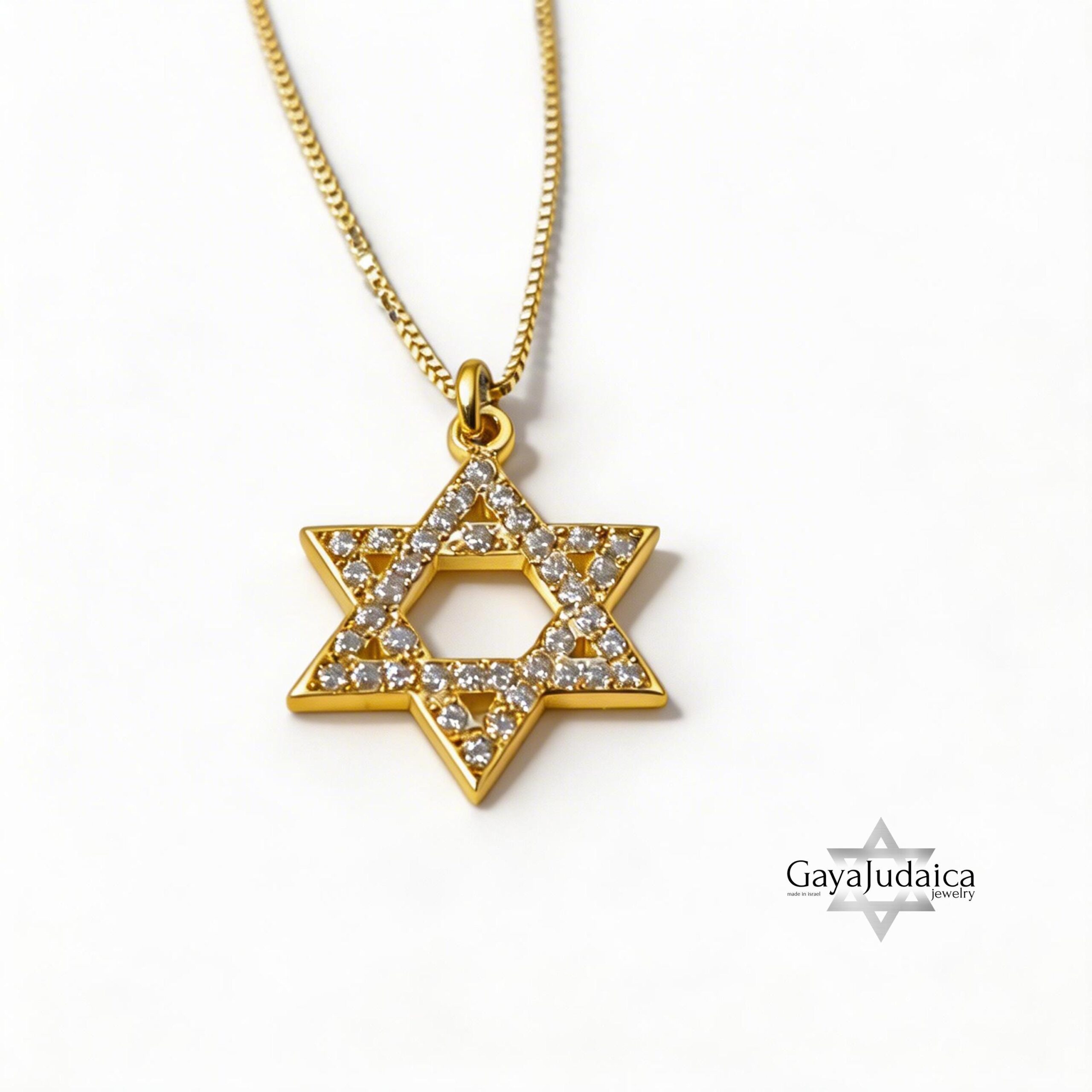 Sterling Silver Star of David Necklace — Cubic Zirconia, Jewish Jewelry Sterling Silver Star of David Necklace — Cubic Zirconia, Jewish Jewelry