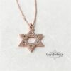 Sterling Silver Star of David Necklace Cubic Zirconia — alternate angle, handmade in Israel