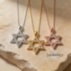 Sterling Silver Star of David Necklace Cubic Zirconia — styled lifestyle, handmade in Israel