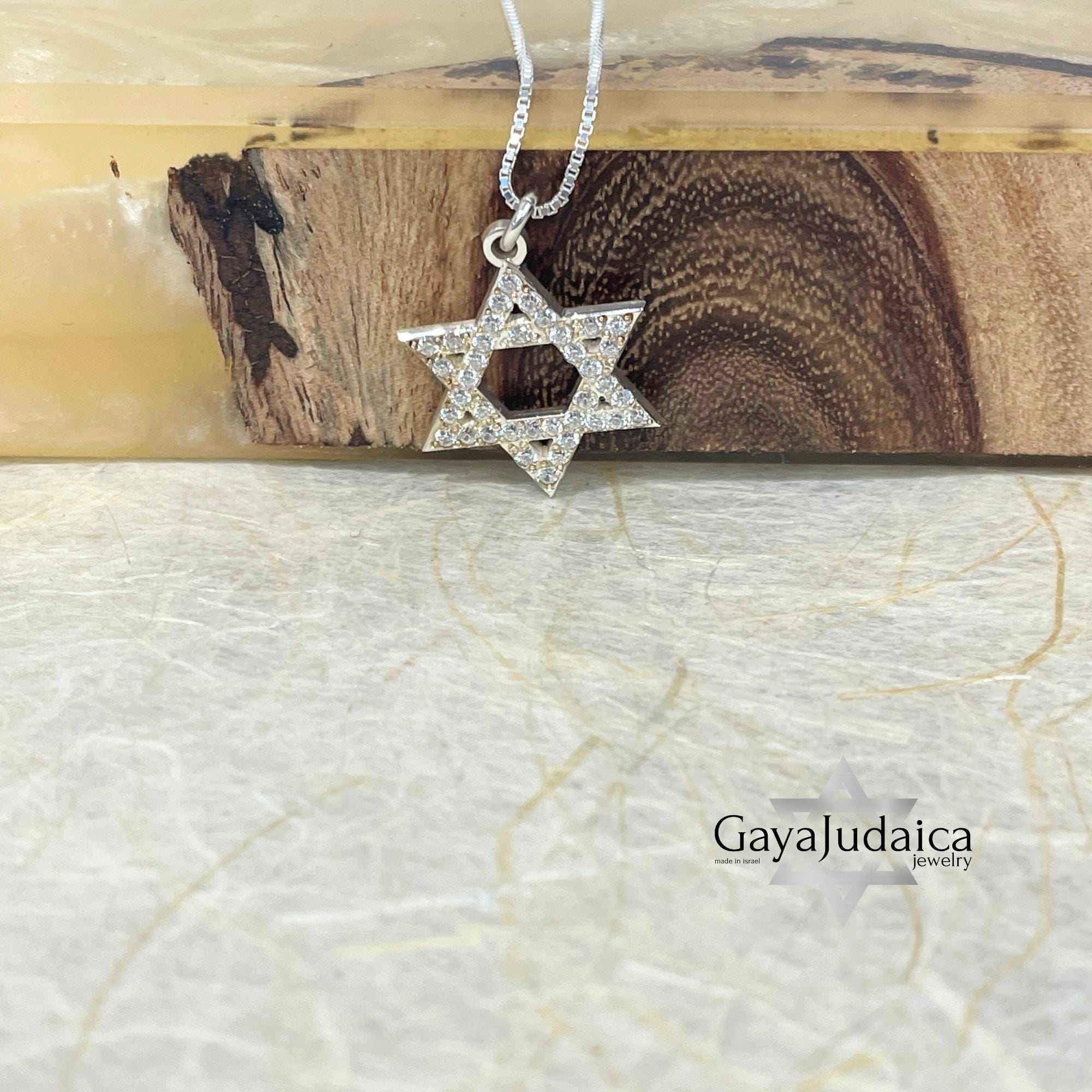Sterling Silver Star of David Necklace — Cubic Zirconia, Jewish Jewelry Sterling Silver Star of David Necklace — Cubic Zirconia, Jewish Jewelry