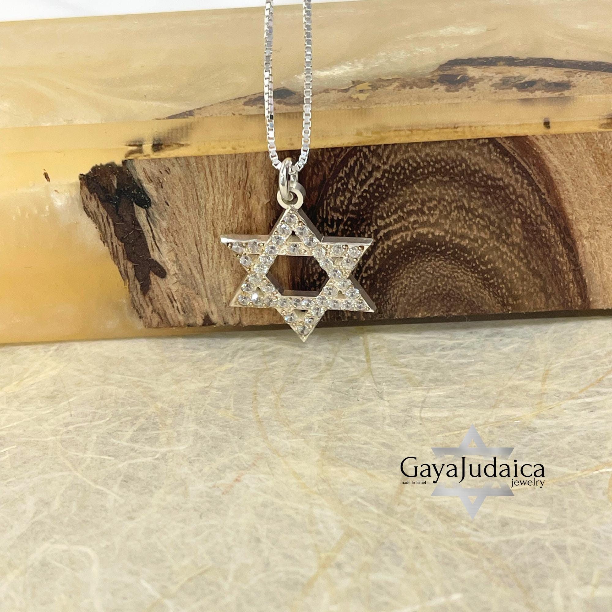 Sterling Silver Star of David Necklace — Cubic Zirconia, Jewish Jewelry Sterling Silver Star of David Necklace — Cubic Zirconia, Jewish Jewelry