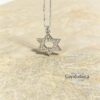 Sterling Silver Star of David Necklace Cubic Zirconia — staged view, handmade in Israel