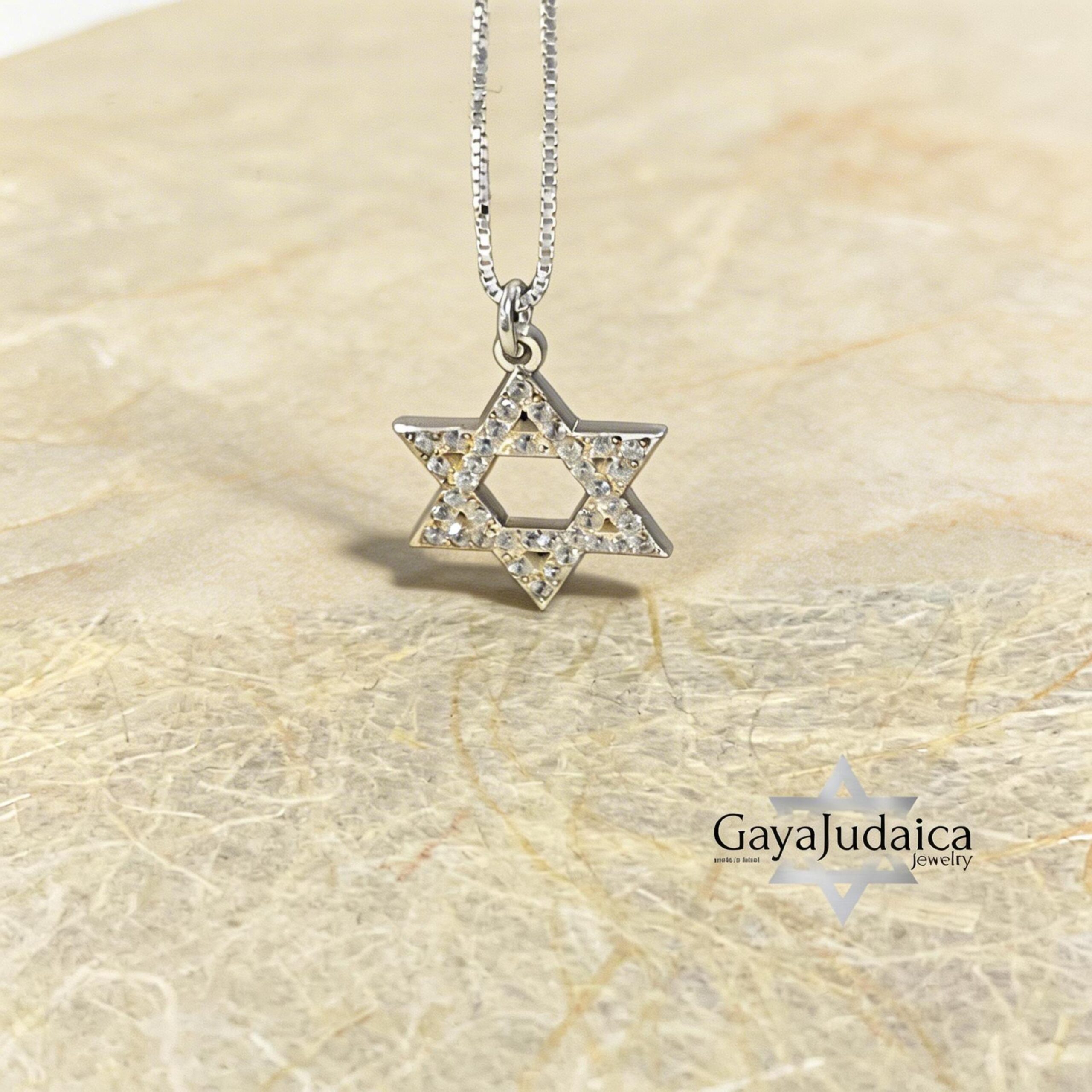 Sterling Silver Star of David Necklace — Cubic Zirconia, Jewish Jewelry Sterling Silver Star of David Necklace — Cubic Zirconia, Jewish Jewelry