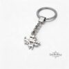 Sterling Silver Am Yisrael Chai Keyring Hebrew — detail view, handmade in Israel