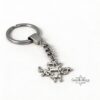 Sterling Silver Am Yisrael Chai Keyring Hebrew — close-up, handmade in Israel