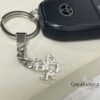 Sterling Silver Am Yisrael Chai Keyring Hebrew — alternate angle, handmade in Israel