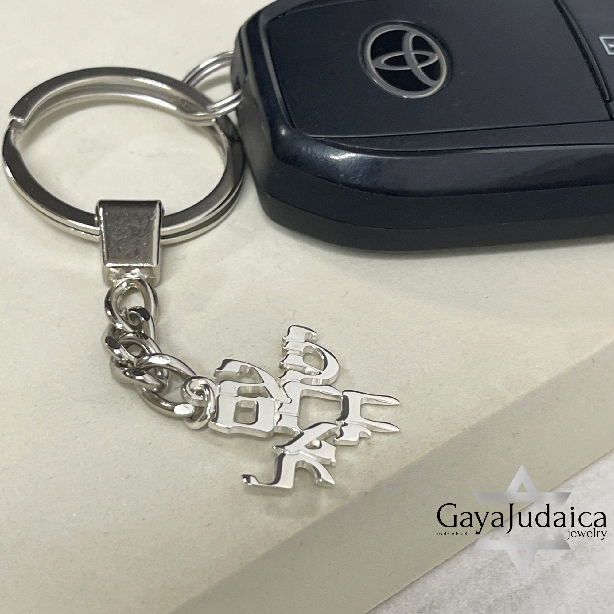 Sterling Silver Am Yisrael Chai Keyring — Hebrew Jewish Jewelry Gift Sterling Silver Am Yisrael Chai Keyring — Hebrew Jewish Jewelry Gift