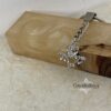 Sterling Silver Am Yisrael Chai Keyring Hebrew — top-down view, handmade in Israel