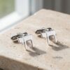 Sterling Silver Hebrew Chai Cufflinks — main photo, handmade in Israel