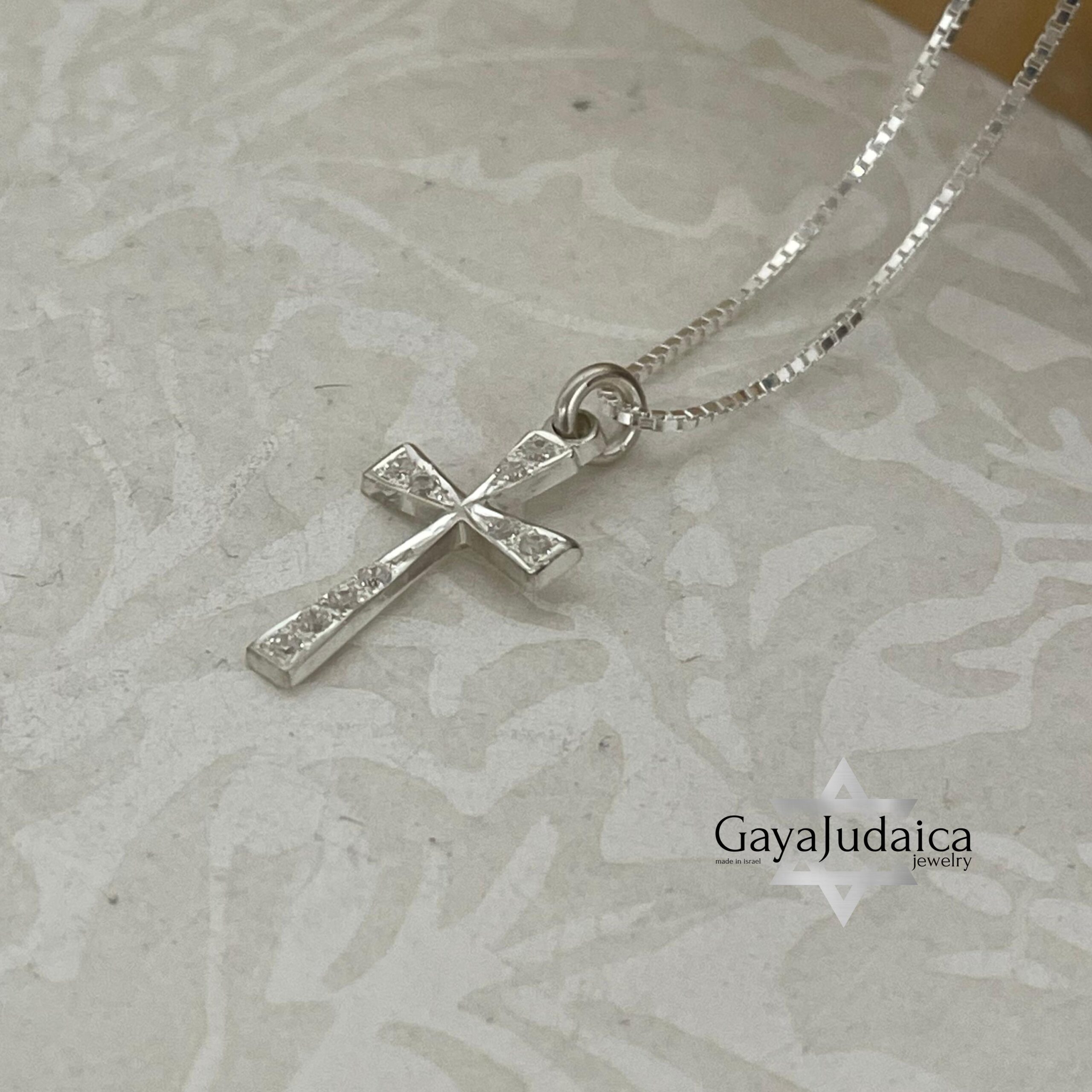 Sterling Silver Cross Necklace — Pavé Zirconia Pendant Sterling Silver Cross Necklace — Pavé Zirconia Pendant