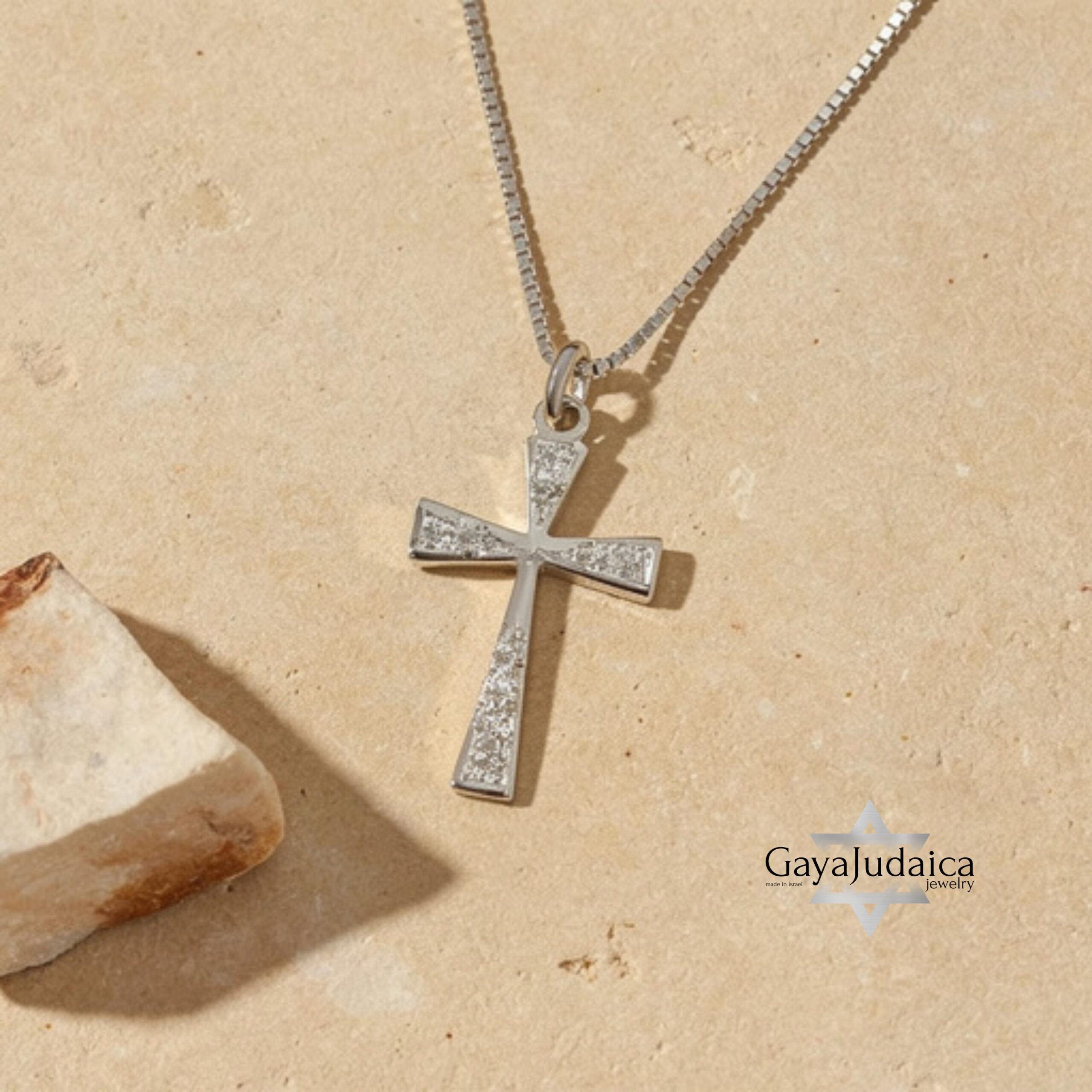 Sterling Silver Cross Necklace — Pavé Zirconia Pendant Sterling Silver Cross Necklace — Pavé Zirconia Pendant