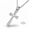 Sterling Silver Cross Necklace Pavé Zirconia — extra view 17, handmade in Israel