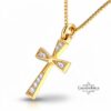 Sterling Silver Cross Necklace Pavé Zirconia — extra view 18, handmade in Israel