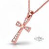 Sterling Silver Cross Necklace Pavé Zirconia — extra view 19, handmade in Israel