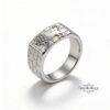 Sterling Silver Lion Ring — alternate angle, sterling silver finish, handmade Judaica
