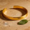 Sterling Silver Mens Cuff Bracelet Engraved — warm-tone styled, handmade in Israel
