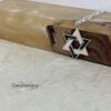 Sterling Silver Star of David Necklace Mens — detail view, handmade in Israel