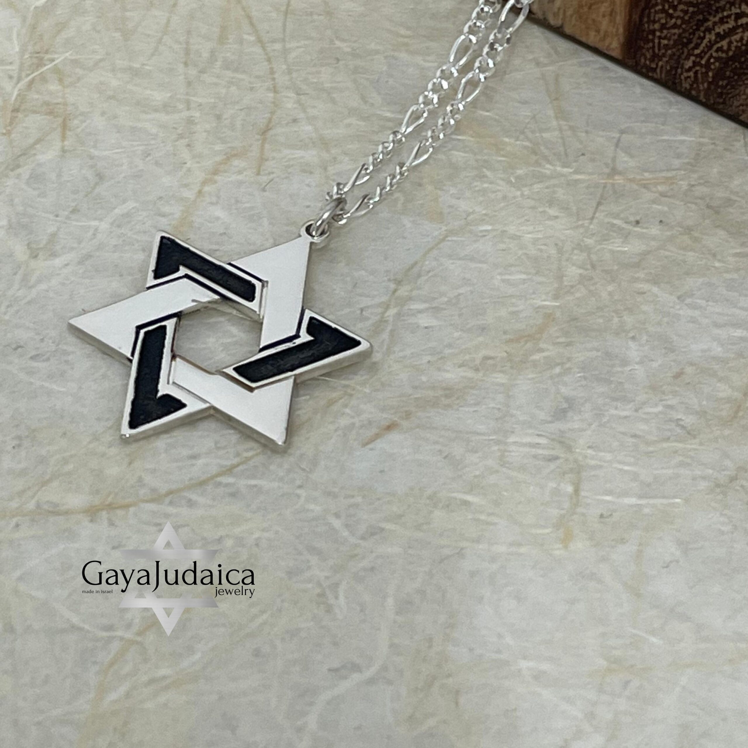 Sterling Silver Star of David Necklace — Men's Jewish Jewelry, Handmade in Israel Sterling Silver Star of David Necklace — Men's Jewish Jewelry, Handmade in Israel