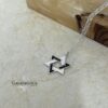 Sterling Silver Star of David Necklace Mens — alternate angle, handmade in Israel