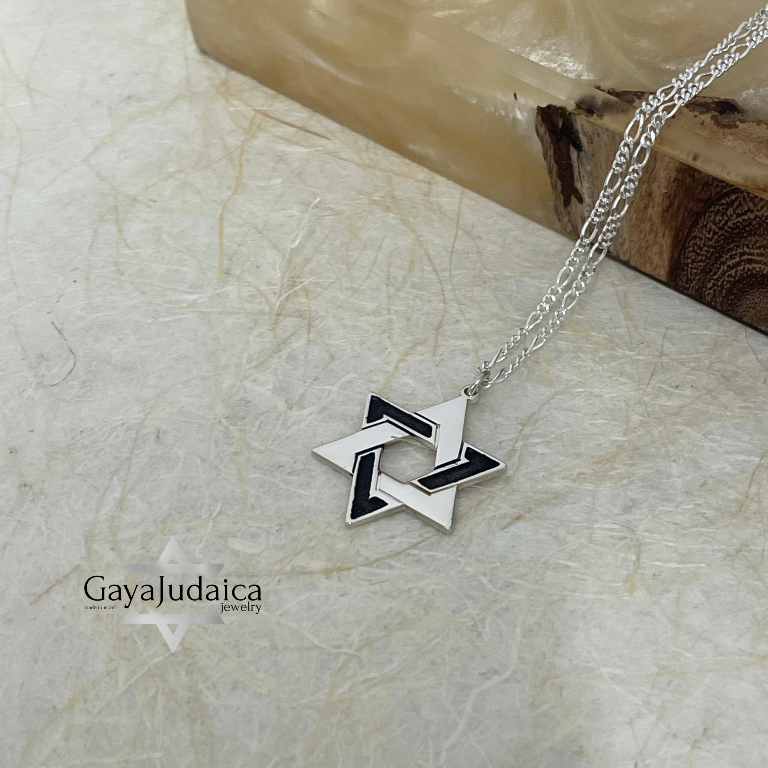 Sterling Silver Star of David Necklace — Men's Jewish Jewelry, Handmade in Israel Sterling Silver Star of David Necklace — Men's Jewish Jewelry, Handmade in Israel