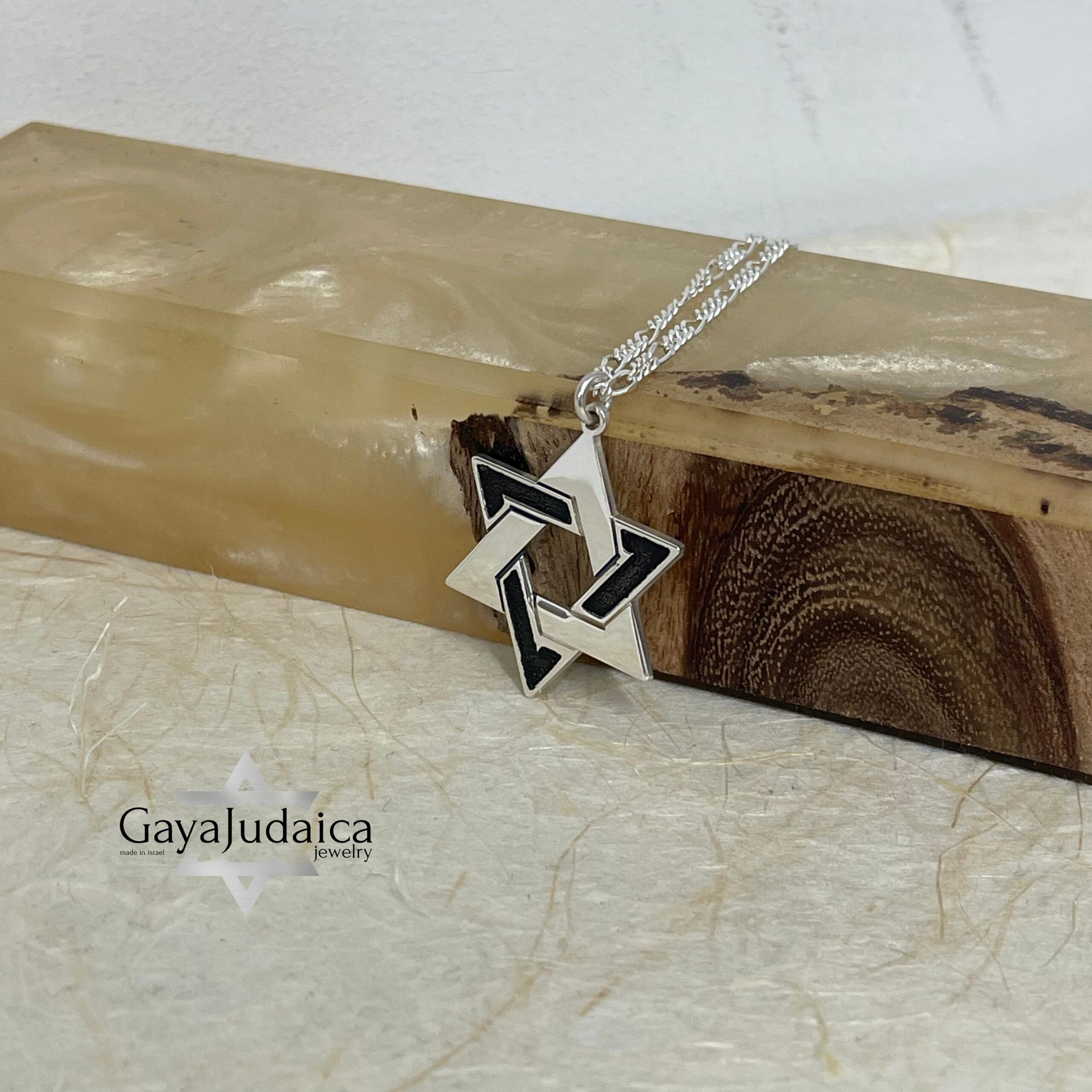 Sterling Silver Star of David Necklace — Men's Jewish Jewelry, Handmade in Israel Sterling Silver Star of David Necklace — Men's Jewish Jewelry, Handmade in Israel