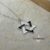 Sterling Silver Star of David Necklace Mens — additional angle, handmade in Israel