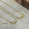 Tiny Hebrew Name Necklace Sterling Silver — additional angle, handmade in Israel
