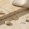 Tiny Hebrew Name Necklace Sterling Silver — close-up detail, handmade in Israel